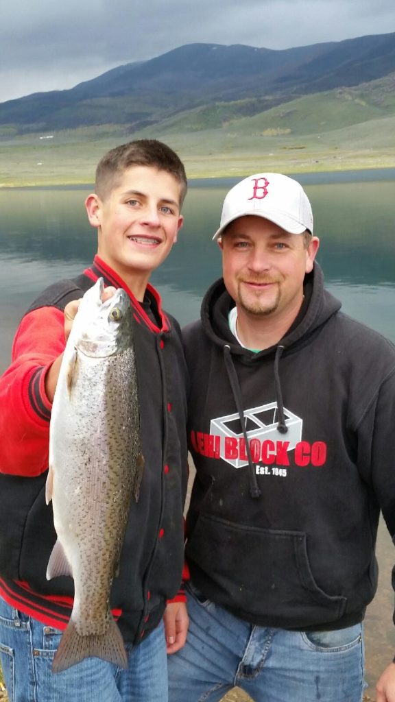 Dalton and Wade Brems show off their lunker caught recently in Strawberry Reservoir.