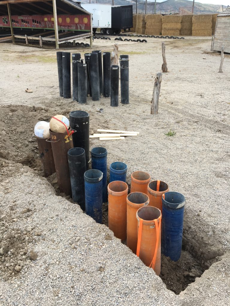 10” fireworks, submerged in tubes in the ground. Photo: Sally Fowler Francom