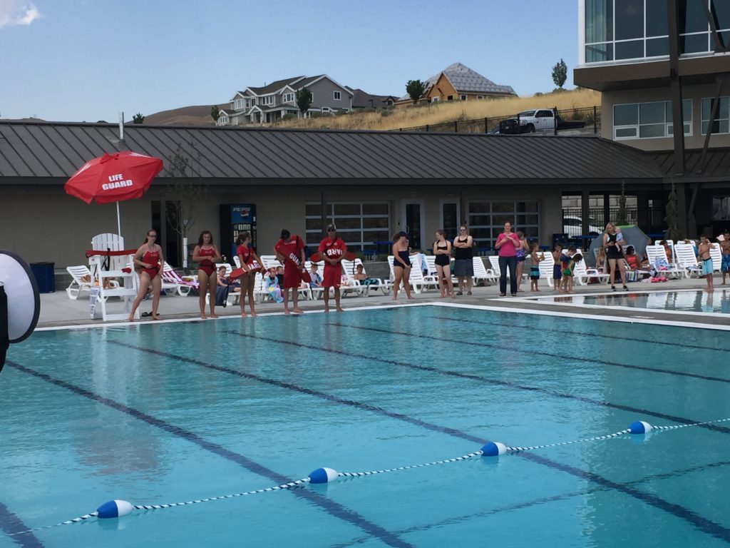 Lifeguards overseeing the "Jump in for Jude" event. Photo courtesy of Alan Knight