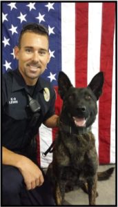 K9 Onyx and Officer Levi Lewis. Photo courtesy of Lehi City Police Department