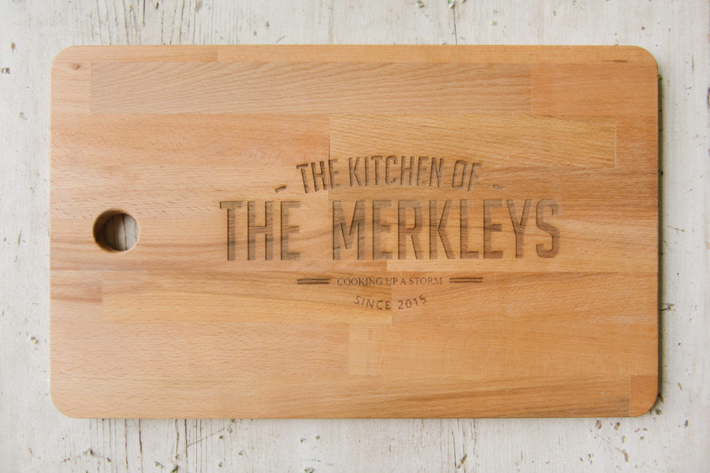 Customized cutting board from Salt Marketplace. Photo courtesy of Cadie Brockbank