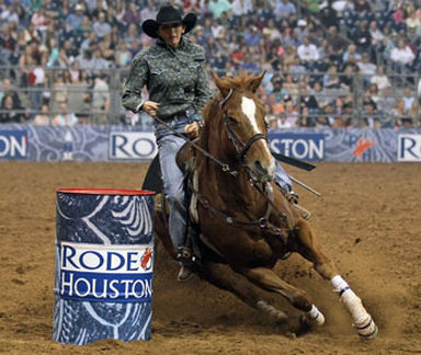 Nancy and Fuzz at Rodeo Houston where they won the $50,000 grand prize. Photo courtesy of the Hunter family