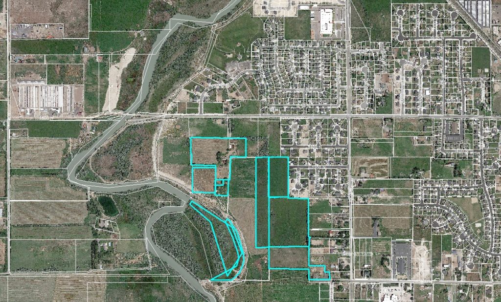 Aerial view of proposed Colledge Farms location in West Lehi. Courtesy of Lehi City