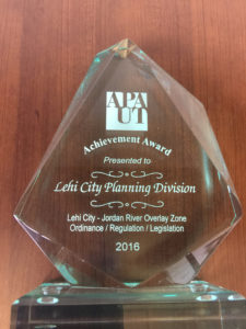 Achievement Award presented to the Lehi City Planning Division. Photo courtesy of Kim Struthers