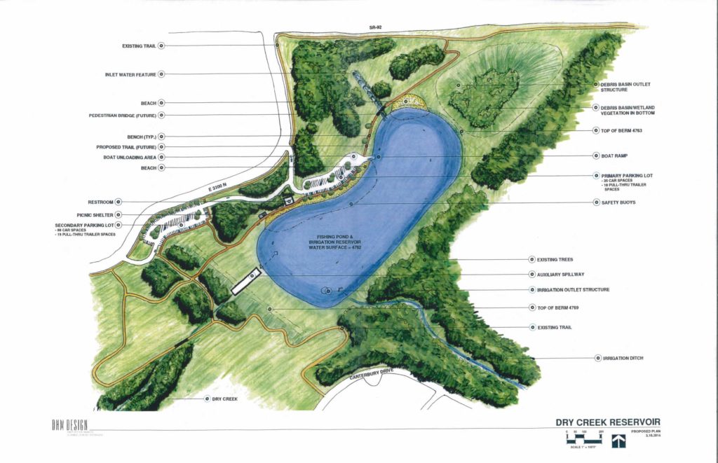 Rendering of Proposed Dry Creek Reservoir. Courtesy of Lehi City