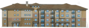 An artist’s rendering of the proposed senior housing project.