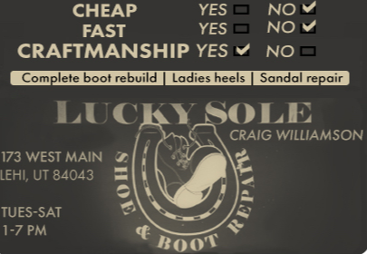 Lucky sole shoe on sale repair